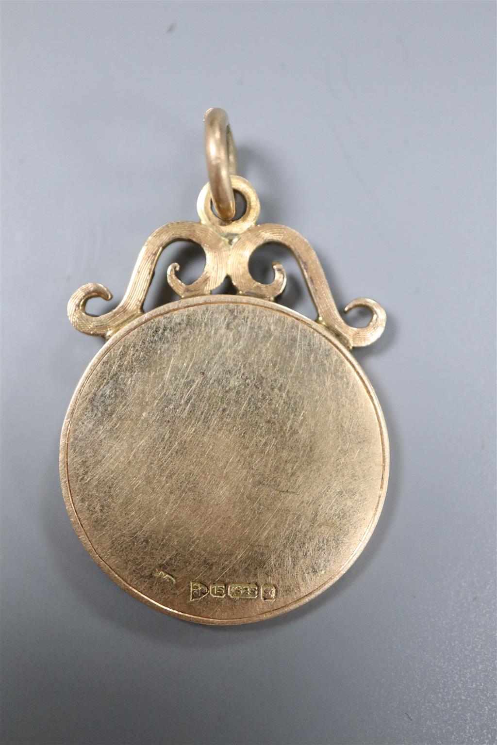An early 20th century 15ct gold Birmingham Counties Golfing Alliance medallion,